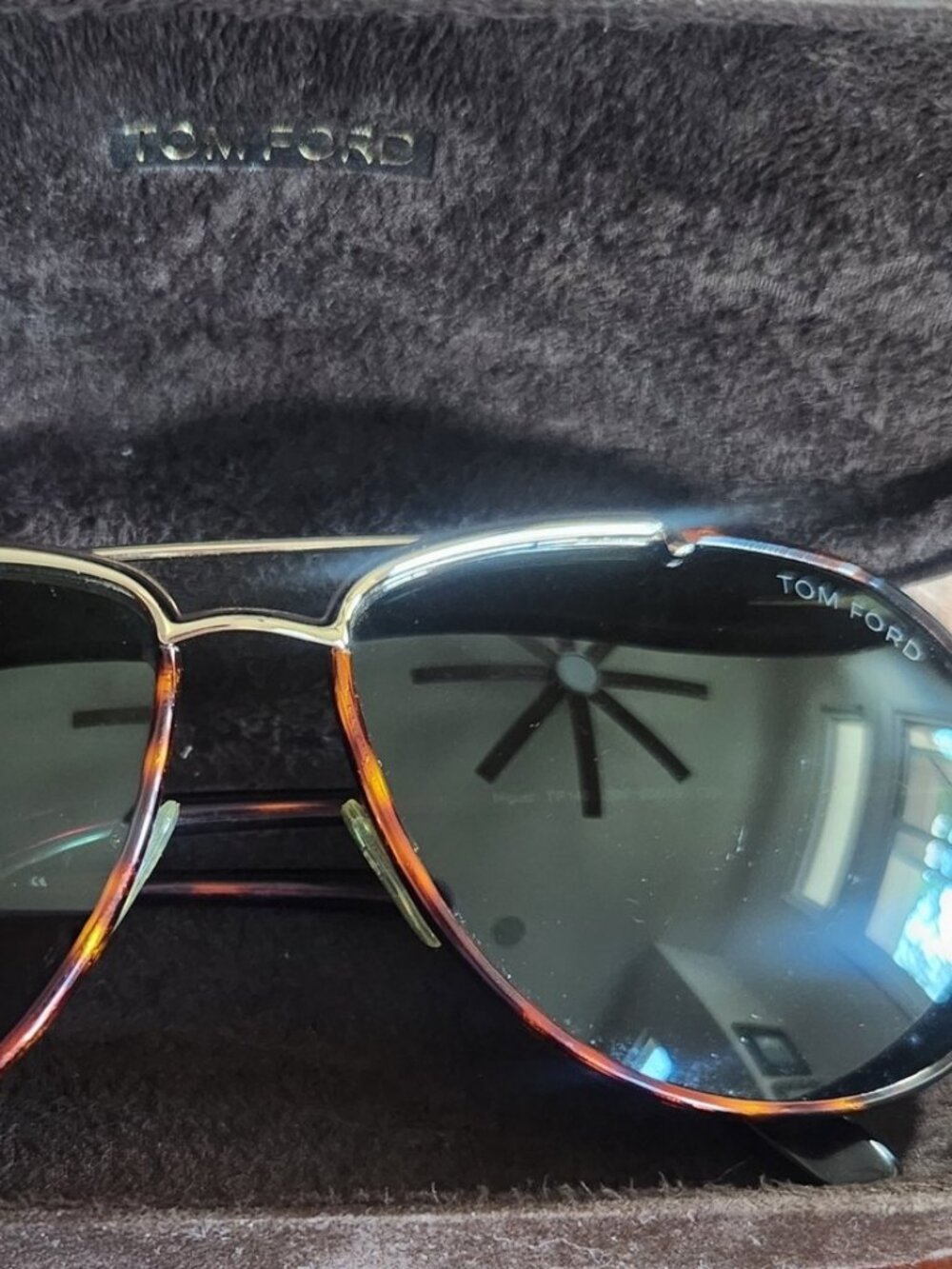 Tom Ford Women’s Tortoiseshell Aviator Sunglasses - Black Lenses